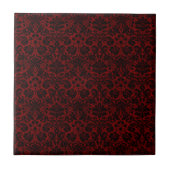 Damask Maroon Black Tegeltje (Voorkant)