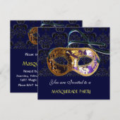 DAMASK MASQUERADE PARTY blue Kaart (Voorkant / Achterkant)