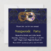 DAMASK MASQUERADE PARTY blue Kaart (Achterkant)
