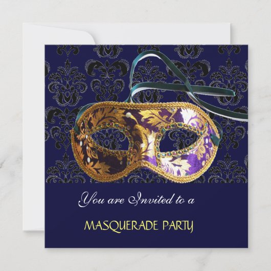 DAMASK MASQUERADE PARTY blue Kaart (Voorkant)