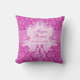 Damask mauve-herdenkingsfotokussen kussen
