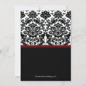 Damask Merlot Wine Red Bridal Shower Invitation Kaart (Achterkant)