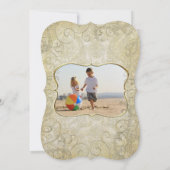 Damask Merry KerstGold Lijst Your Photo Feestdagenkaart (Achterkant)