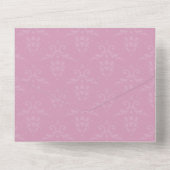 Damask met Dragonfly Quinceañera All In One Uitnodiging (Achterkant)