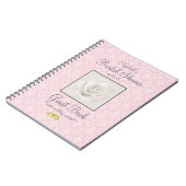 Damask met Roos Shower Guest Book Customize Color Notitieboek (Linkerzijde)