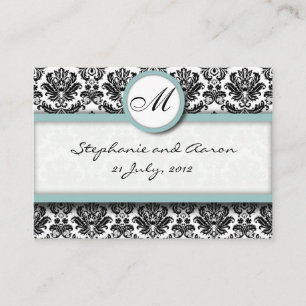 Damask met Tiffany Wedding Website Visitekaartje Informatiekaartje