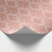 Damask Metallic Royal Floral Pink Rose Gold Blush Cadeaupapier (Hoek)