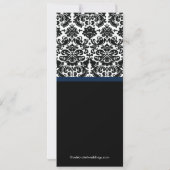Damask Midnight Blue Bridal Shower Invitation Kaart (Achterkant)