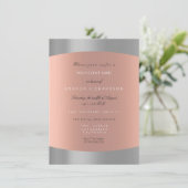 Damask Minimal Grey Roos Gold Elegant Royal Kaart (Staand voorkant)