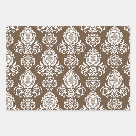 Damask modern kleurenpatroon inpakpapier vel (Voorkant 3)