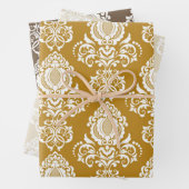 Damask modern kleurenpatroon inpakpapier vel (In situ)