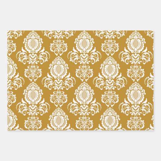 Damask modern kleurenpatroon inpakpapier vel (Voorkant)