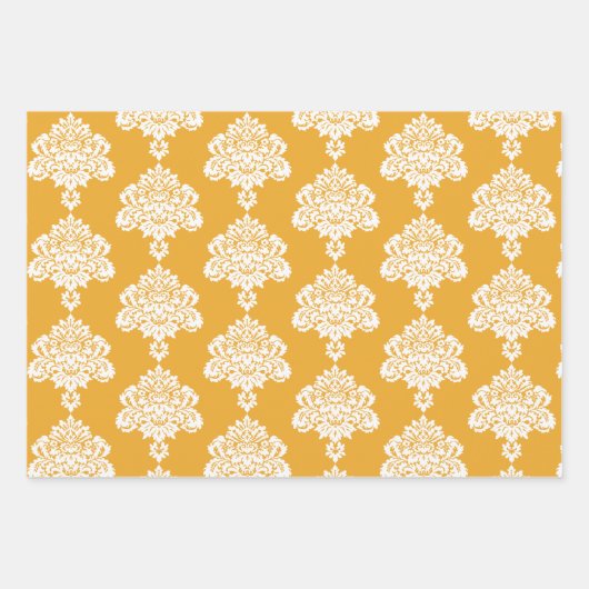 Damask modern kleurenpatroon inpakpapier vel (Voorkant 3)
