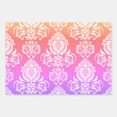 Damask modern kleurenpatroon inpakpapier vel (Voorkant)
