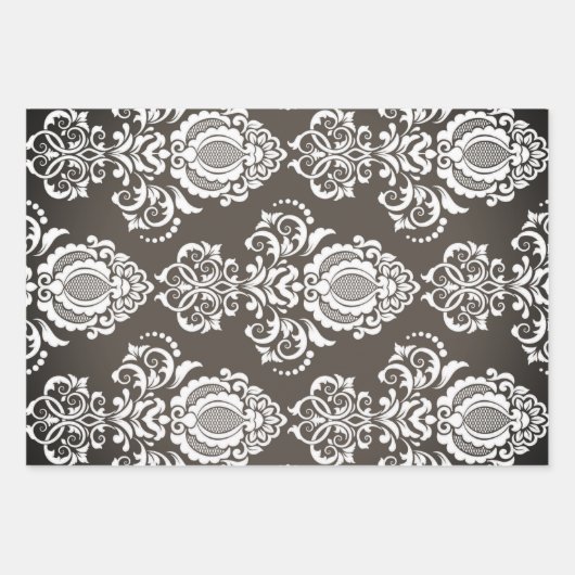 Damask modern kleurenpatroon inpakpapier vel (Voorkant 3)