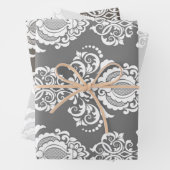 Damask modern kleurenpatroon inpakpapier vel (In situ)