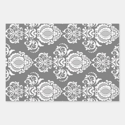 Damask modern kleurenpatroon inpakpapier vel (Voorkant)