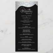 Damask Modern Zwart-wit Programma Programmakaart (Voorkant)