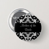Damask moeder van bruid ronde button 5,7 cm (Voorkant /achterkant)