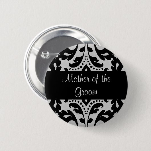 Damask moeder van bruidegom ronde button 5,7 cm (Voorkant /achterkant)