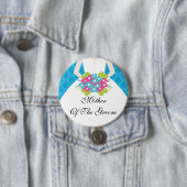 Damask Moeder van de Groom Button / Pin Blue (In situ)