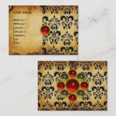 DAMASK MON RED RUBY, Parchment Visitekaartje (Voorkant / Achterkant)