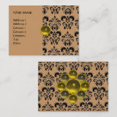 DAMASK MON RUBY felgeel grijs goud Visitekaartje (Voorkant / Achterkant)