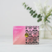 DAMASK MON RUBY: felgele grijze zijde Visitekaartje (Staand voorkant)