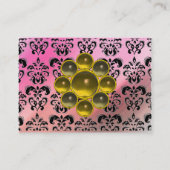 DAMASK MON RUBY: felgele grijze zijde Visitekaartje (Achterkant)