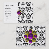 DAMASK MON RUBY helder paars grijs goud parel Visitekaartje (Voorkant / Achterkant)