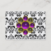 DAMASK MON RUBY helder paars grijs goud parel Visitekaartje (Achterkant)