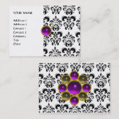 DAMASK MON RUBY helder paars grijs goud Visitekaartje (Voorkant / Achterkant)