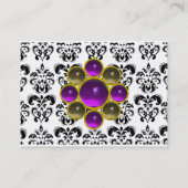 DAMASK MON RUBY helder paars grijs goud Visitekaartje (Achterkant)