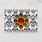 DAMASK MON RUBY helder rood violet grijs goud pare Visitekaartje (Achterkant)