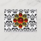 DAMASK MON RUBY helder rood violet grijs goud Visitekaartje (Achterkant)