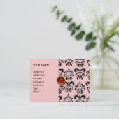 DAMASK MON RUBY helder rood violet grijs goud Visitekaartje (Staand voorkant)