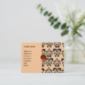 DAMASK MON RUBY helder rood violet grijs goud Visitekaartje (Staand voorkant)