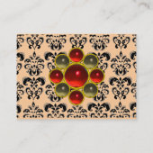 DAMASK MON RUBY helder rood violet grijs goud Visitekaartje (Achterkant)