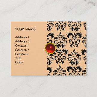 DAMASK MON RUBY helder rood violet grijs goud Visitekaartje