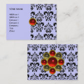 DAMASK MON RUBY helder rood violet grijs goud Visitekaartje (Voorkant / Achterkant)