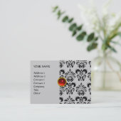 DAMASK MON RUBY helder rood violet grijs goud Visitekaartje (Staand voorkant)