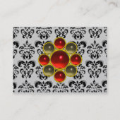 DAMASK MON RUBY helder rood violet grijs goud Visitekaartje (Achterkant)