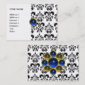 DAMASK MON RUBY: helderblauw grijs goud Visitekaartje (Voorkant / Achterkant)