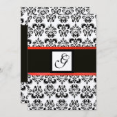 DAMASK MONOGRAAM, zwart, rood goud metaal Kaart (Voorkant / Achterkant)