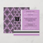  Damask Monogram Bridal Shower Invitation Kaart (Voorkant / Achterkant)