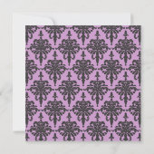  Damask Monogram Bridal Shower Invitation Kaart (Achterkant)