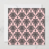 Damask Monogram Bridal Shower Invitation Kaart (Achterkant)