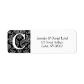 Damask Monogram C Return Address Labels (Voorkant)