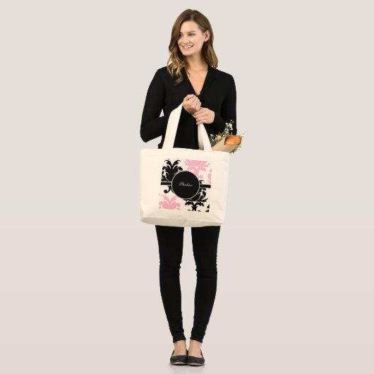 Damask Monogram Canvas tas (Voorkant (model))