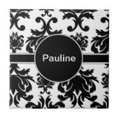 Damask Monogram Ceramic Tile Tegeltje (Voorkant)
